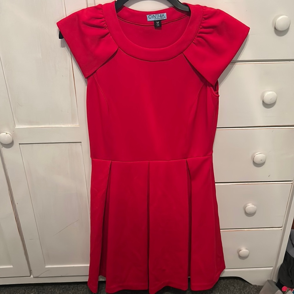 Red Capped Sleeve Dress